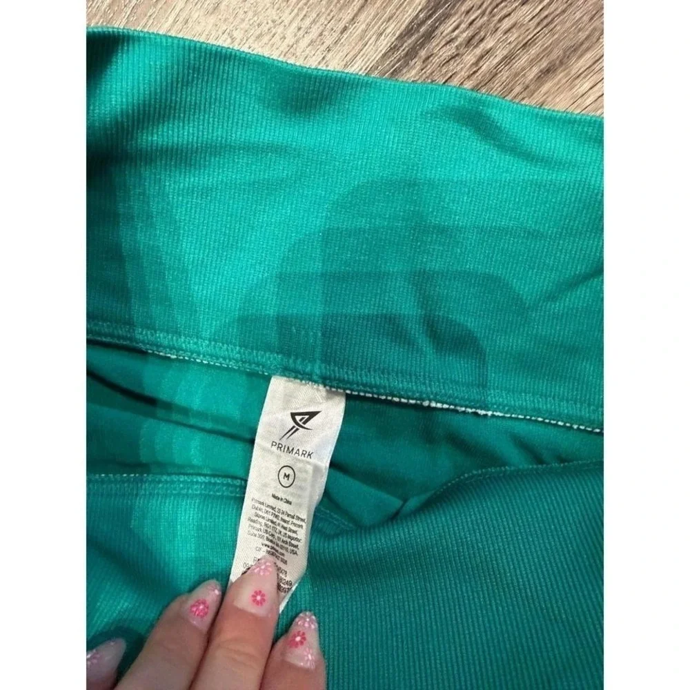 Primark Womens Seamless High Waisted Activewear Leggings Teal Green Size M - Picture 2 of 3
